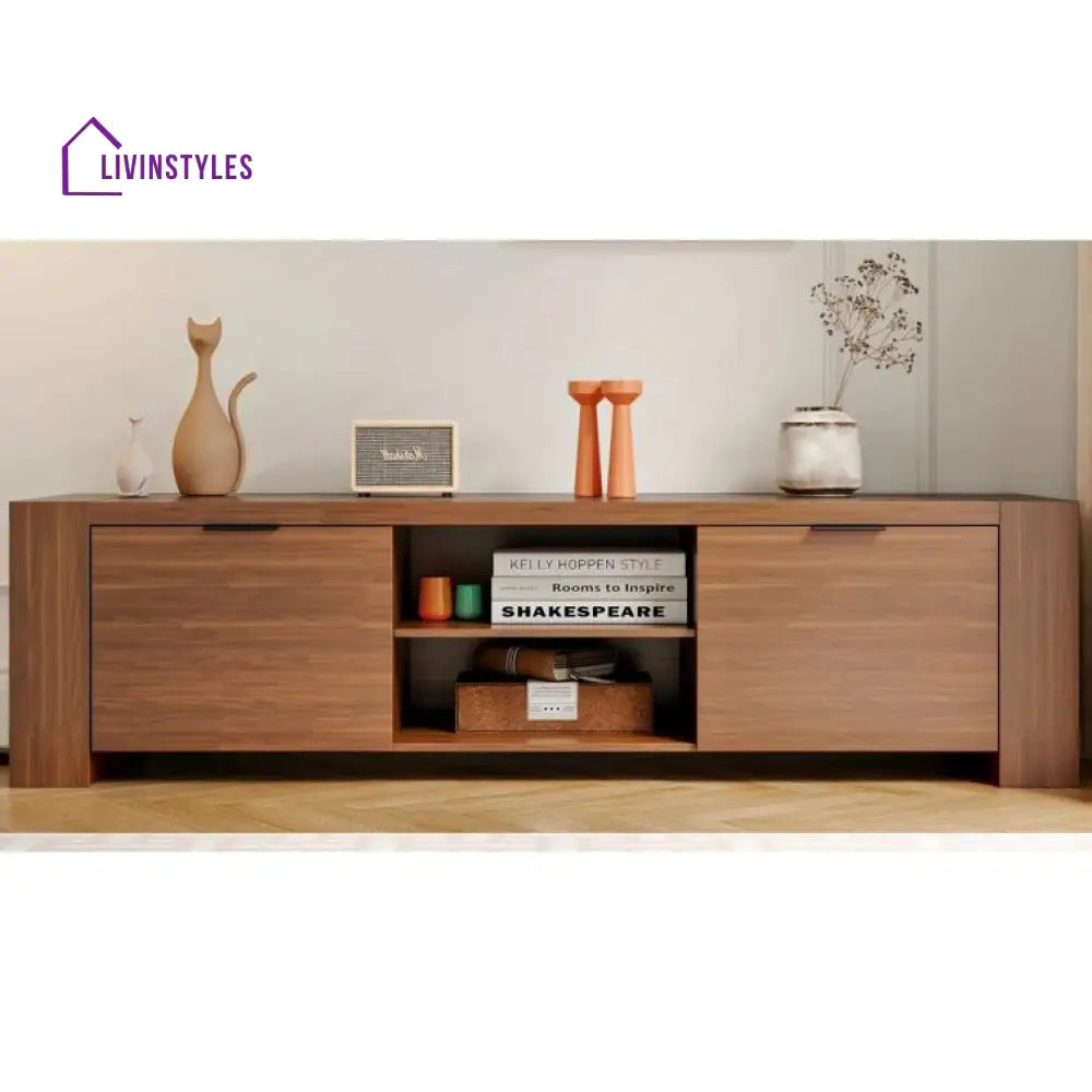Hazel Wood Finish Tv Unit Stand for Living Room