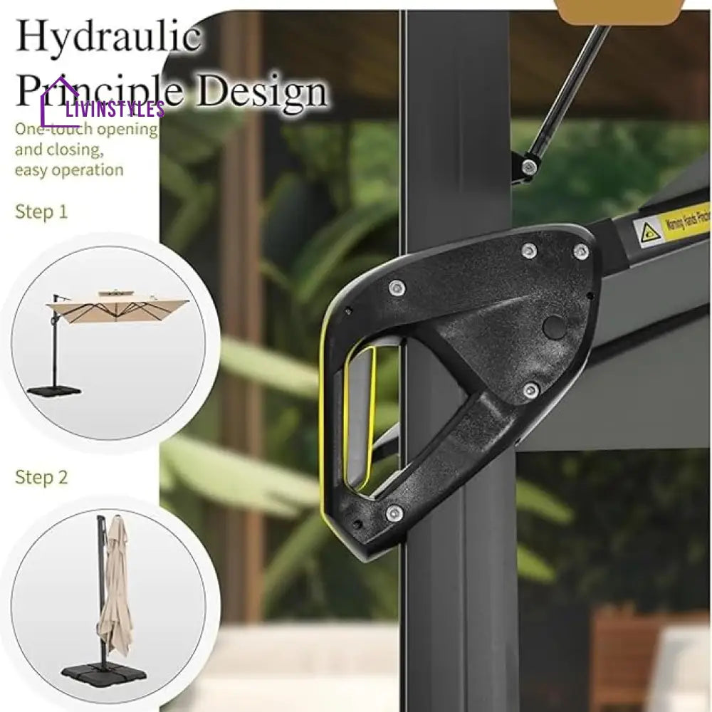 Heavy Duty 10 X 10 Ft Patio Umbrella With 360 Degree Rotation Base