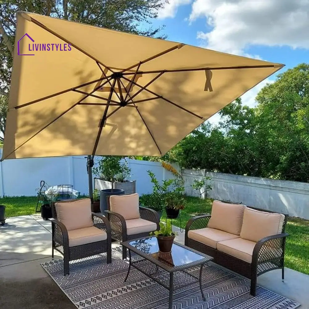 Heavy Duty 10 X 10 Ft Patio Umbrella With 360 Degree Rotation Base