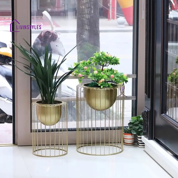 Helena Plant Stand For Indoors In Gold Color Stands