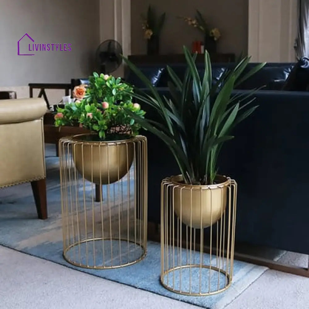 Helena Plant Stand For Indoors In Gold Color Stands