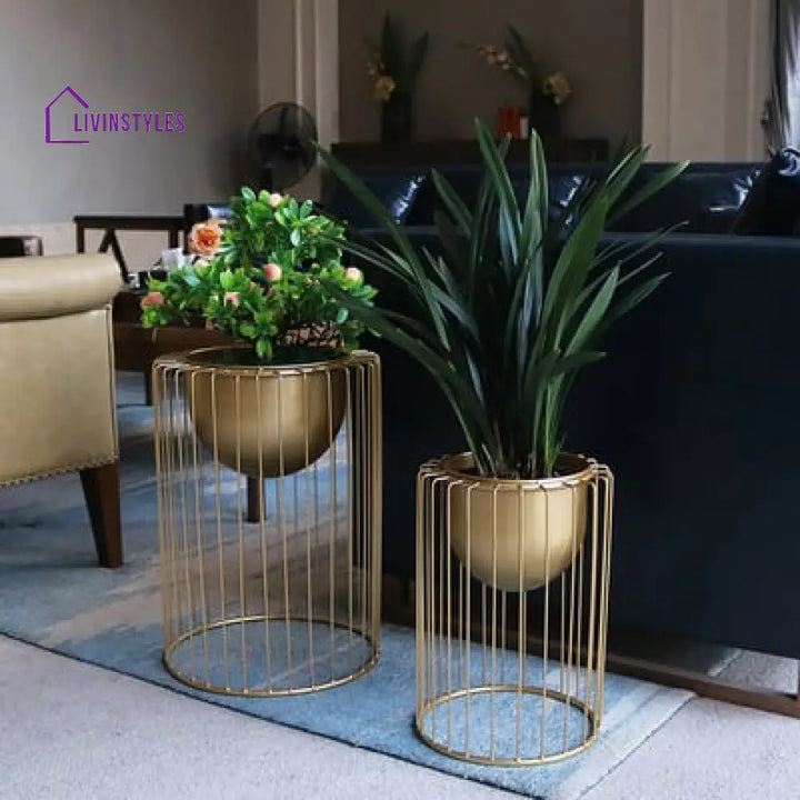 Helena Plant Stand For Indoors In Gold Color Stands