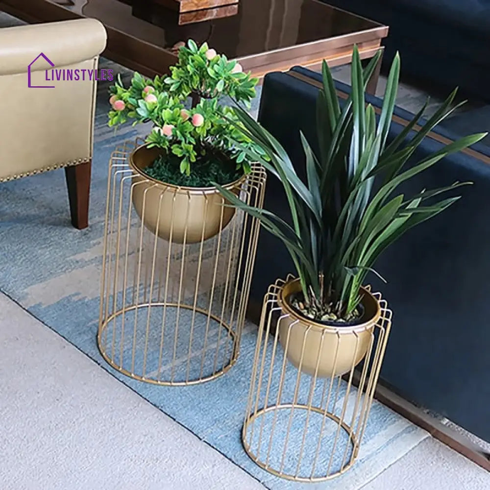 Helena Plant Stand For Indoors In Gold Color Stands