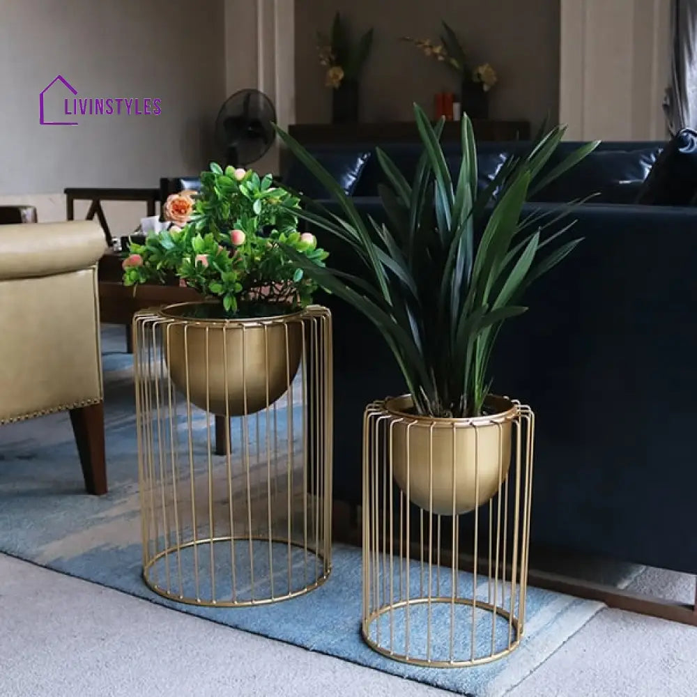 Helena Plant Stand For Indoors In Gold Color Stands