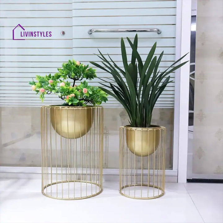 Helena Plant Stand For Indoors In Gold Color Stands