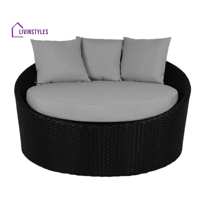 Helene Outdoor Rattan Wicker Daybed with Glass Top Table - Daybed