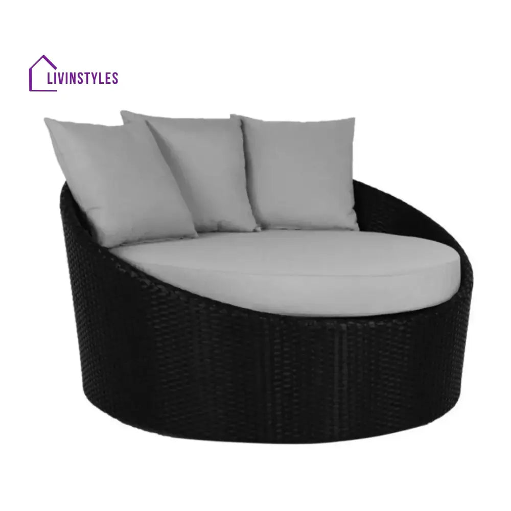 Helene Outdoor Rattan Wicker Daybed with Glass Top Table - Daybed