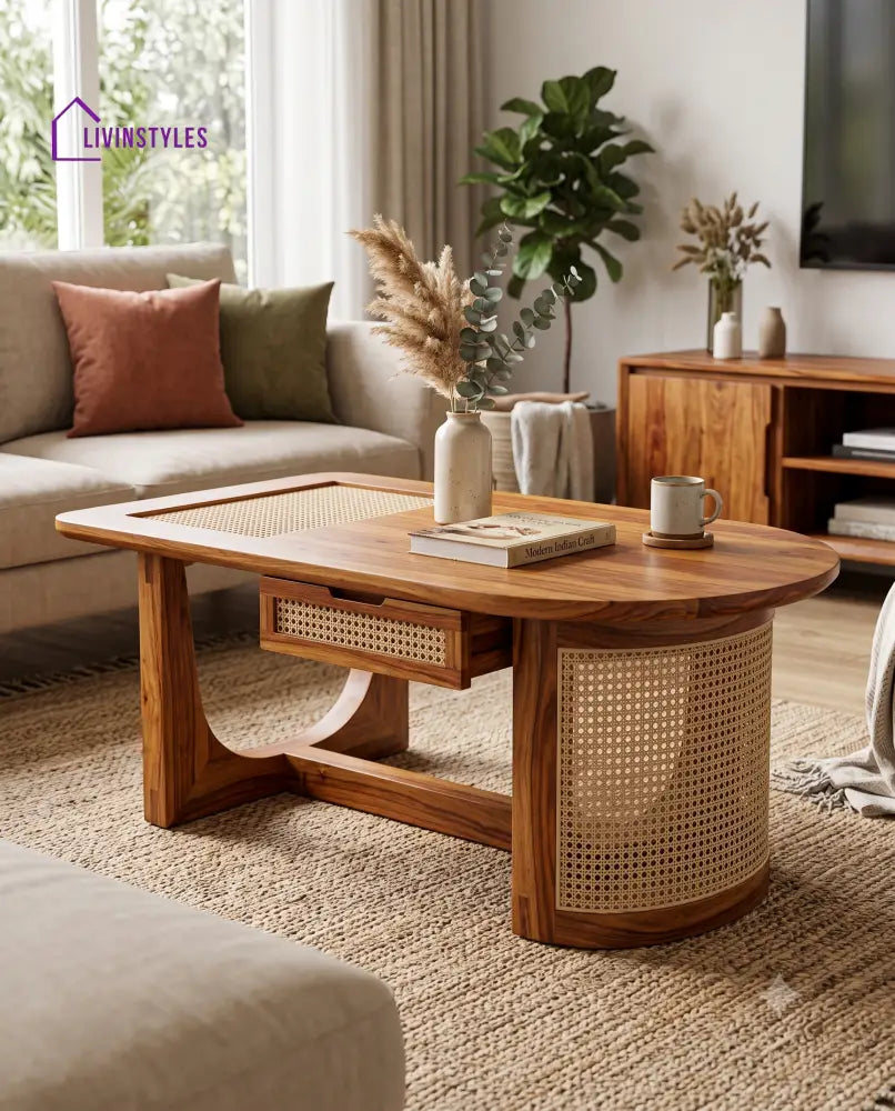 Héloïse Wooden Coffee Table for Living Room | Tea Table | Teapoy | Center table