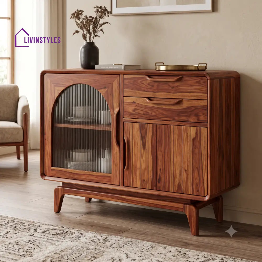 Hema Premium Sheesham Wood Sideboard and Cabinet for Living Room