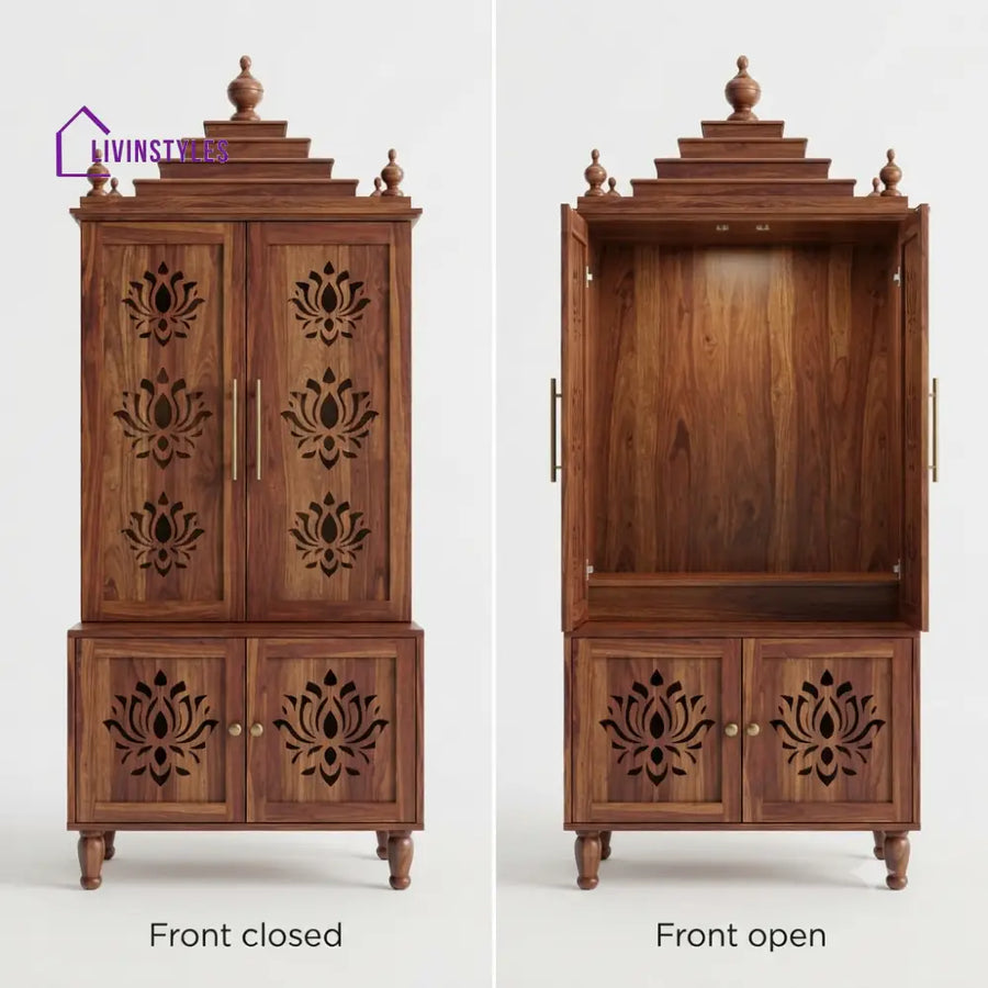 Hema Premium Solid Wood Home Temple | Pooja Mandir for Home