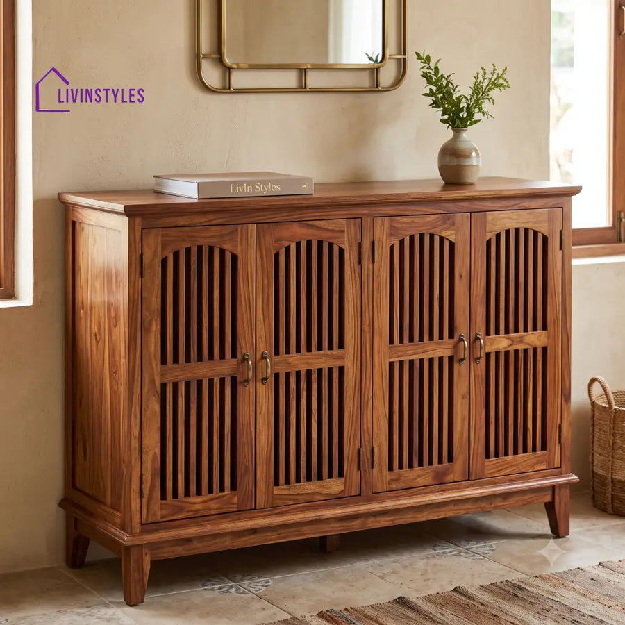 Hema Sheesham Wood Shoe Rack | Wooden Shoe Cabinet