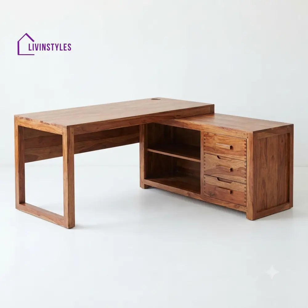 Hema Sheesham Wood Study Table for Home | Wooden Study Table