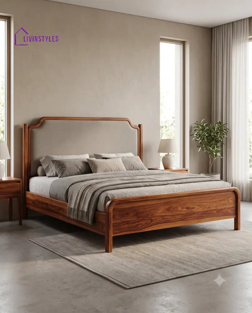 Hema Wooden Bed | Solid Wood Double Bed | Wooden King size bed & Wooden Queen size bed
