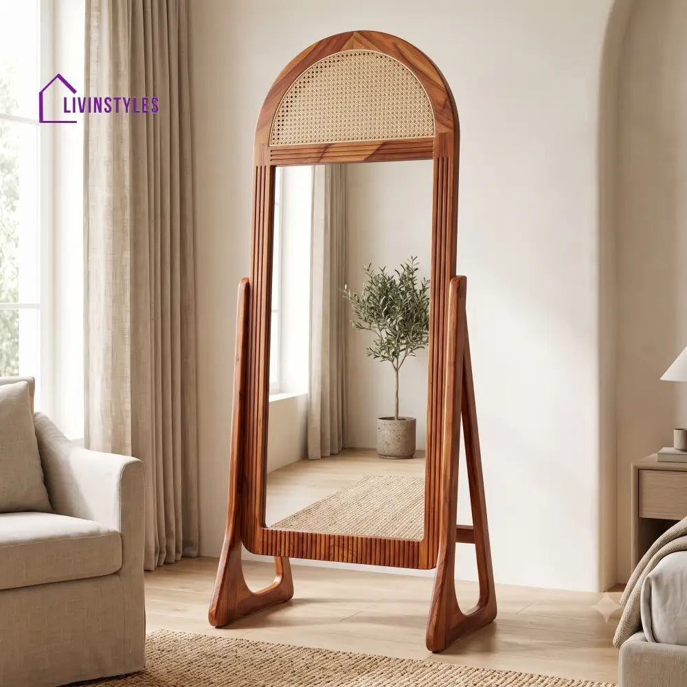 Hema Wooden Full Length Mirror for Bedroom & Living Room