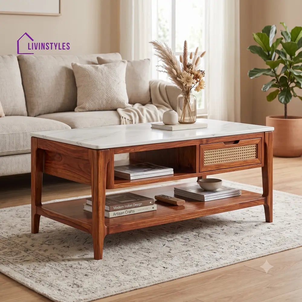 Hemalatha Premium Solid Wood Coffee Table for Living Room Online