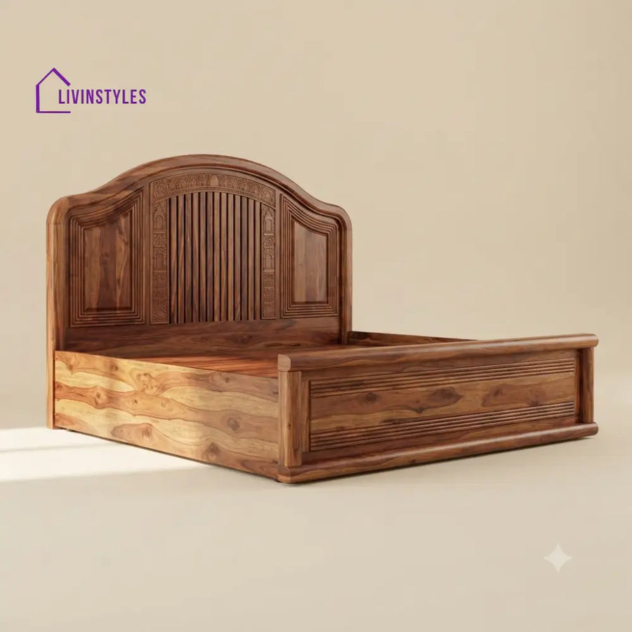 Hemalatha Sheesham Wood Bed With Box Storage | Wooden Bed