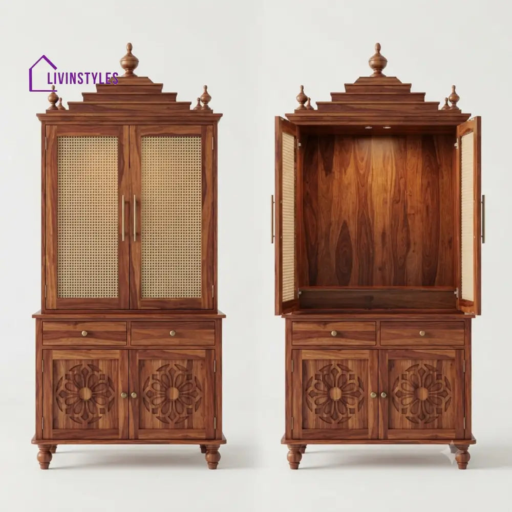 Hemangi Premium Solid Wood Home Temple | Pooja Mandir for Home