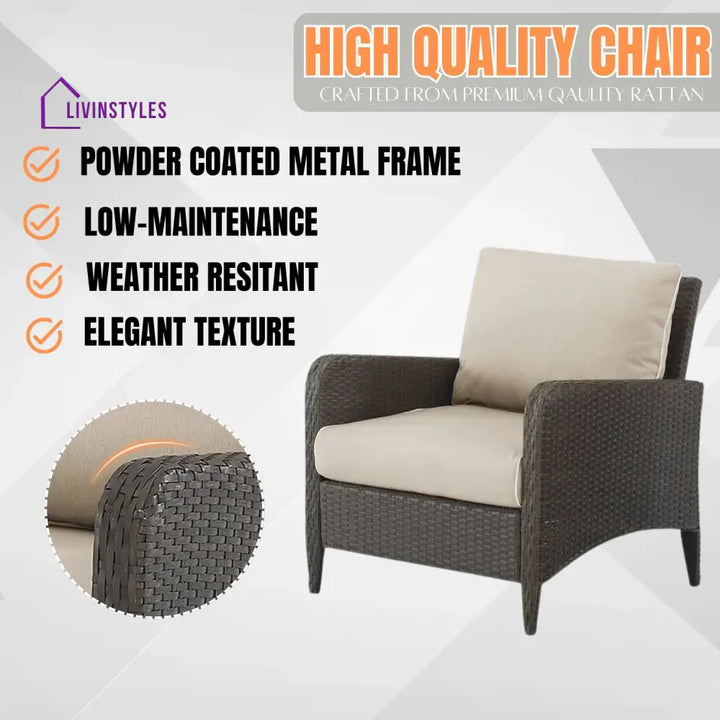 Hemangini Outdoor 4 Piece Patio Wicker Furniture Set - Patio Sofa Set