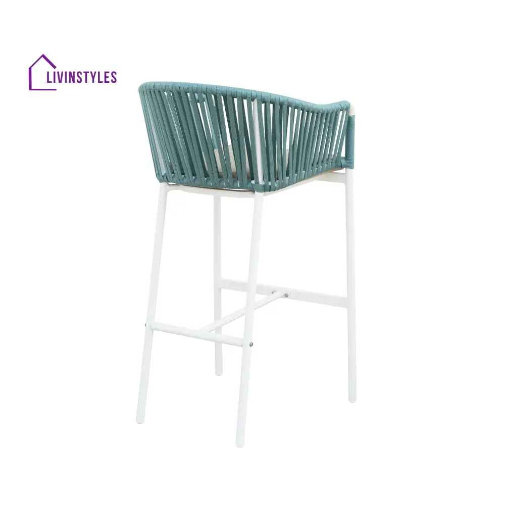 Hency Outdoor Patio Bar Chair 1 Chair for Balconey (Sky Blue) Braided & Rope - Bar Sets