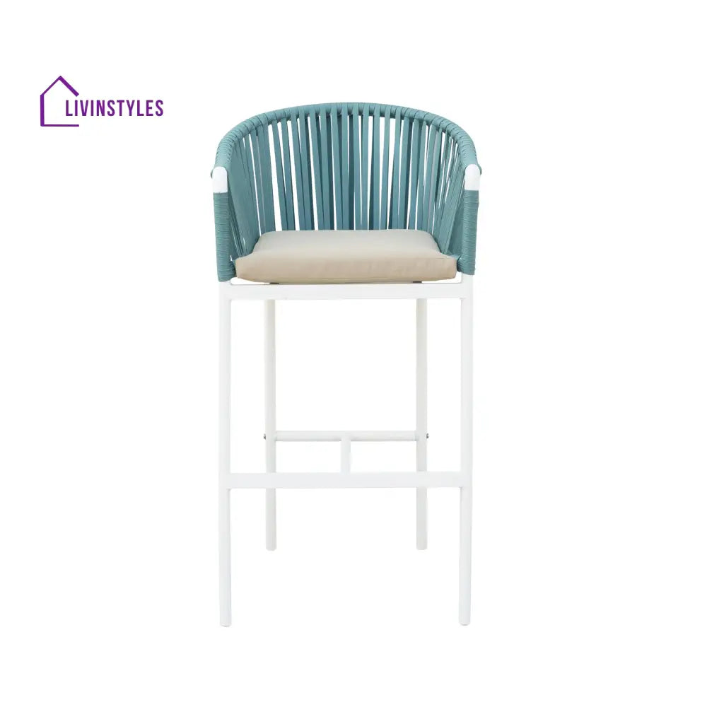 Hency Outdoor Patio Bar Chair 1 Chair for Balconey (Sky Blue) Braided & Rope - Bar Sets