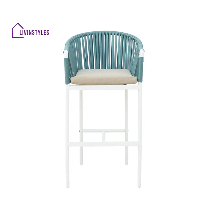 Hency Outdoor Patio Bar Chair 1 Chair for Balconey (Sky Blue) Braided & Rope - Bar Sets