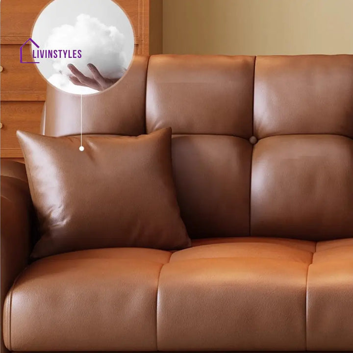 Retro Leathaire Fabric Pull Out Sofa Bed with Underneath Storage SOFA BED