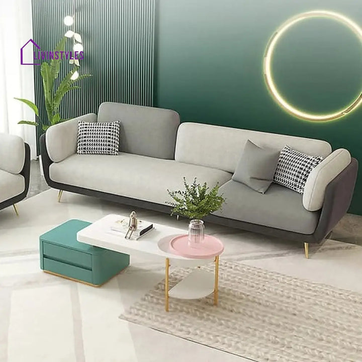 Henry Gray Upholstered Sofa 3 Seater For Living Room
