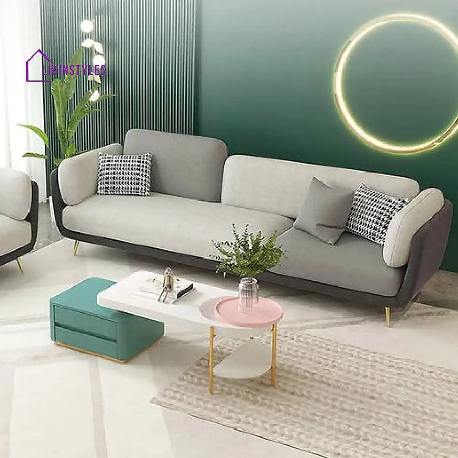 Henry Gray Upholstered Sofa 3 Seater For Living Room