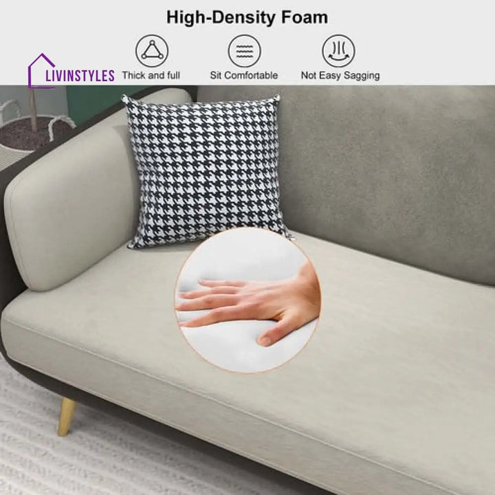 Henry Gray Upholstered Sofa 3 Seater For Living Room