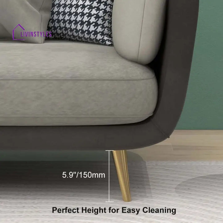 Henry Gray Upholstered Sofa 3 Seater For Living Room