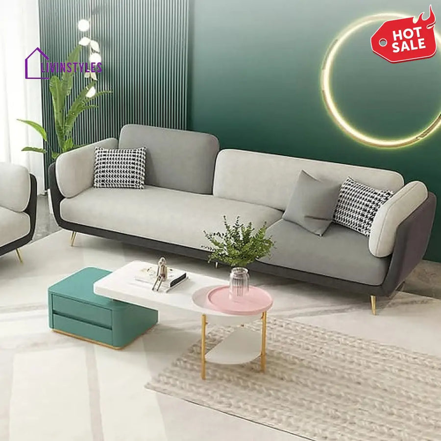 Henry Gray Upholstered Sofa 3 Seater For Living Room