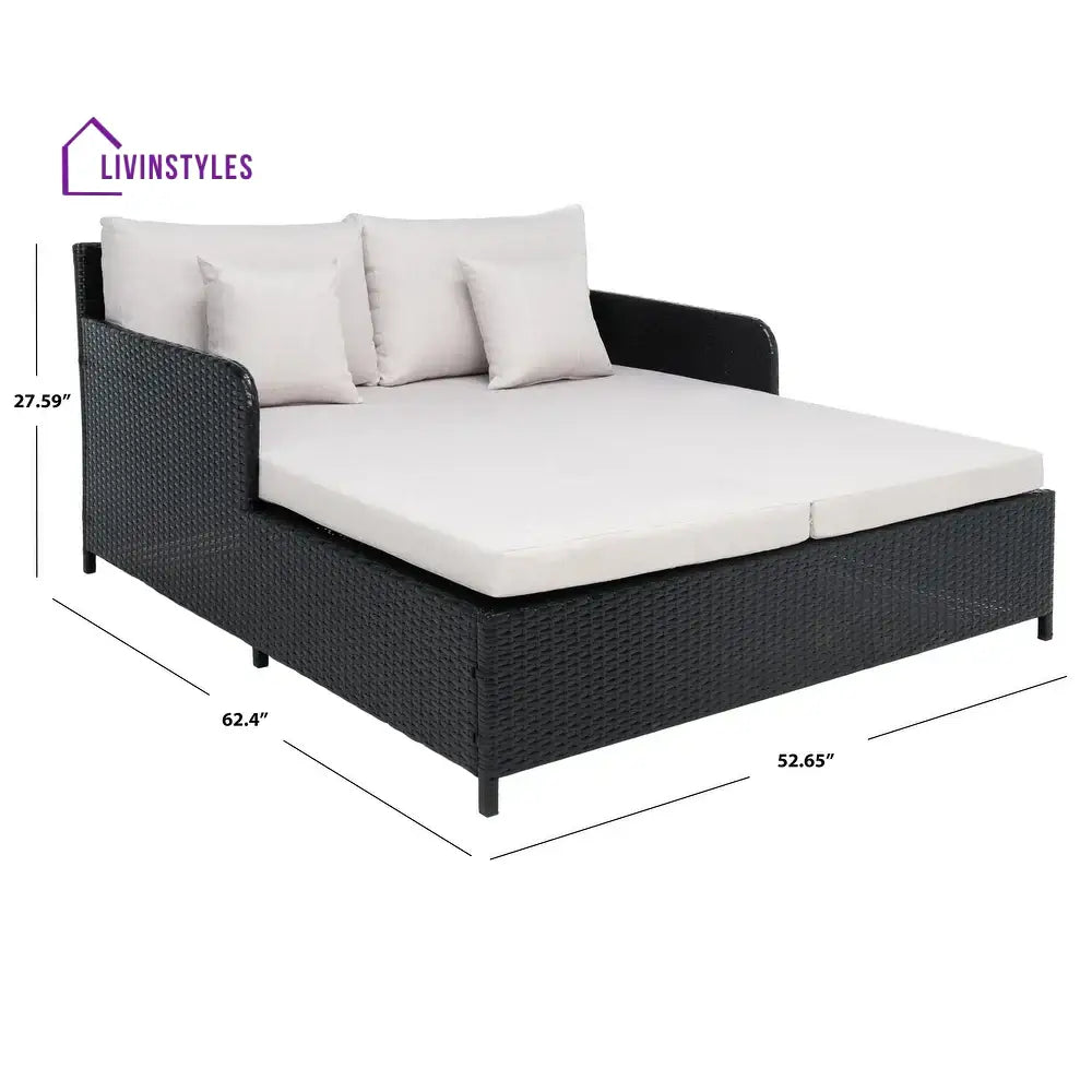 Heper Outdoor Poolside Sunbed With Cushion Daybed - Sunbed
