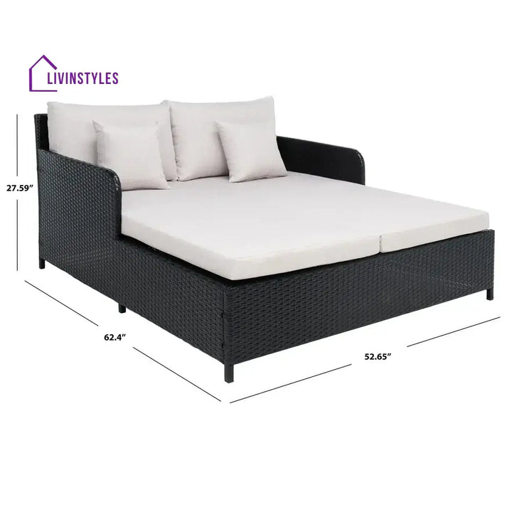 Heper Outdoor Poolside Sunbed With Cushion Daybed - Sunbed