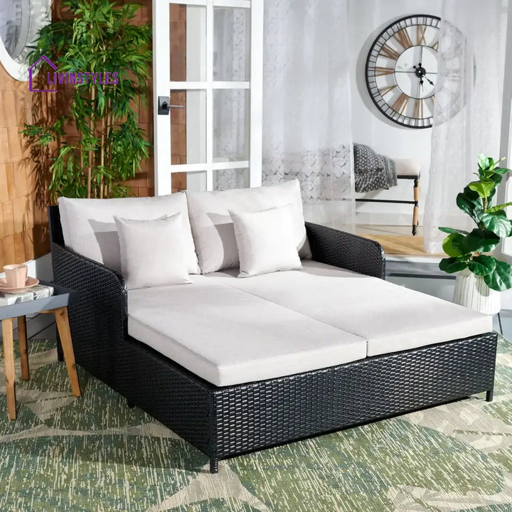 Heper Outdoor Poolside Sunbed With Cushion Daybed - Sunbed
