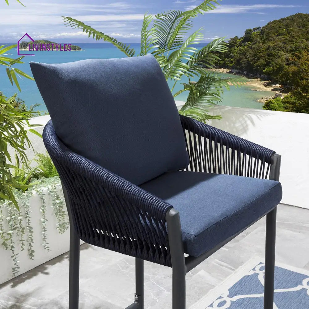 Herminia Outdoor Patio Bar Chair 2 Chairs For Balcony Braided & Rope - Bar Sets