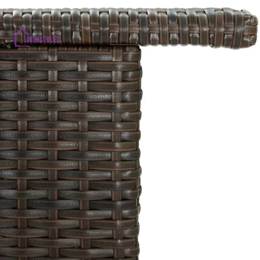 Herminia Outdoor Rattan Wicker Bar Table With a High-Top Design & Integrated Storage Shelf - Bar Table