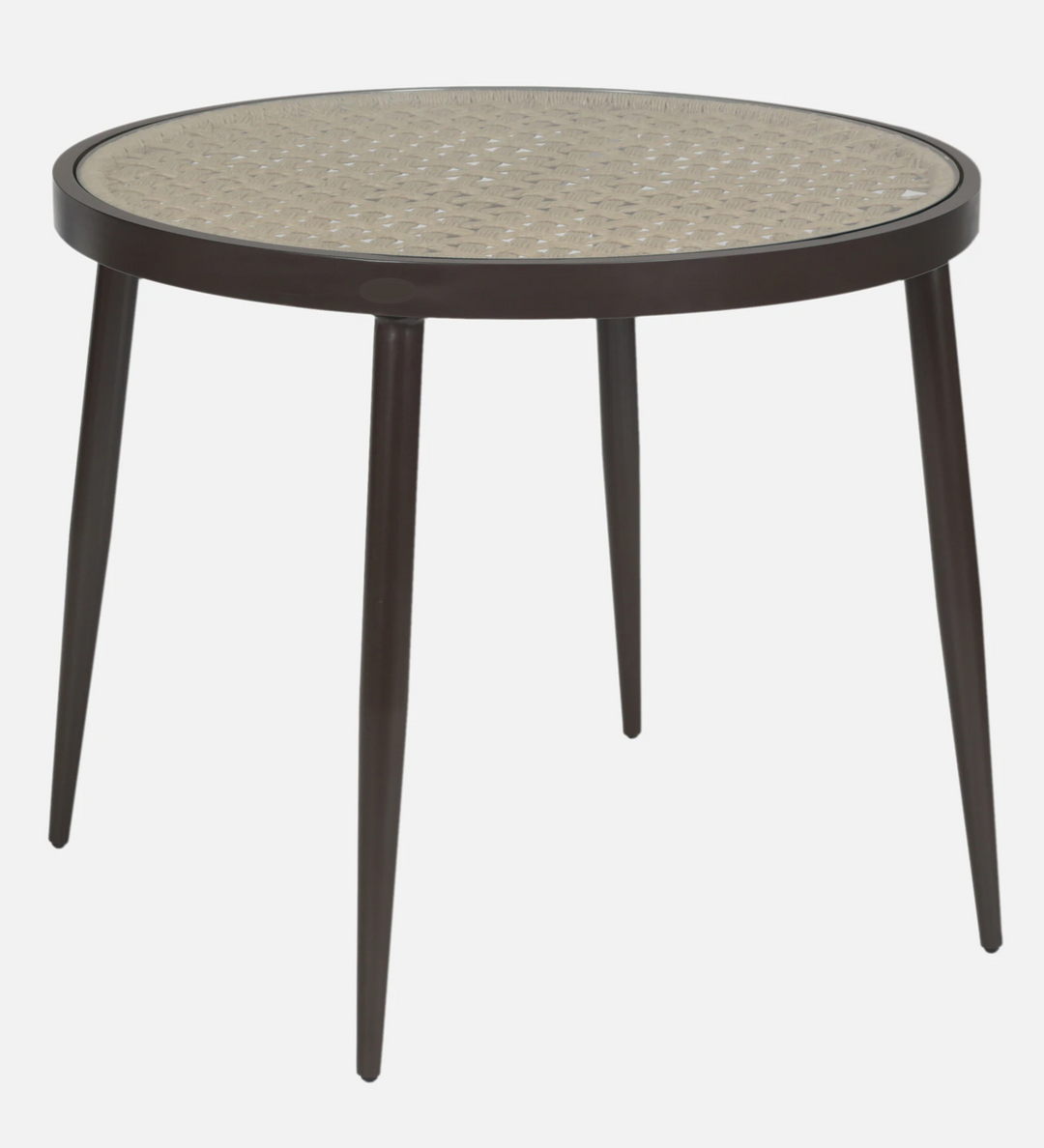 Hall Outdoor Patio Seating Set 4 Chairs and 1 Table Set (Black + Honey) Braided & Rope