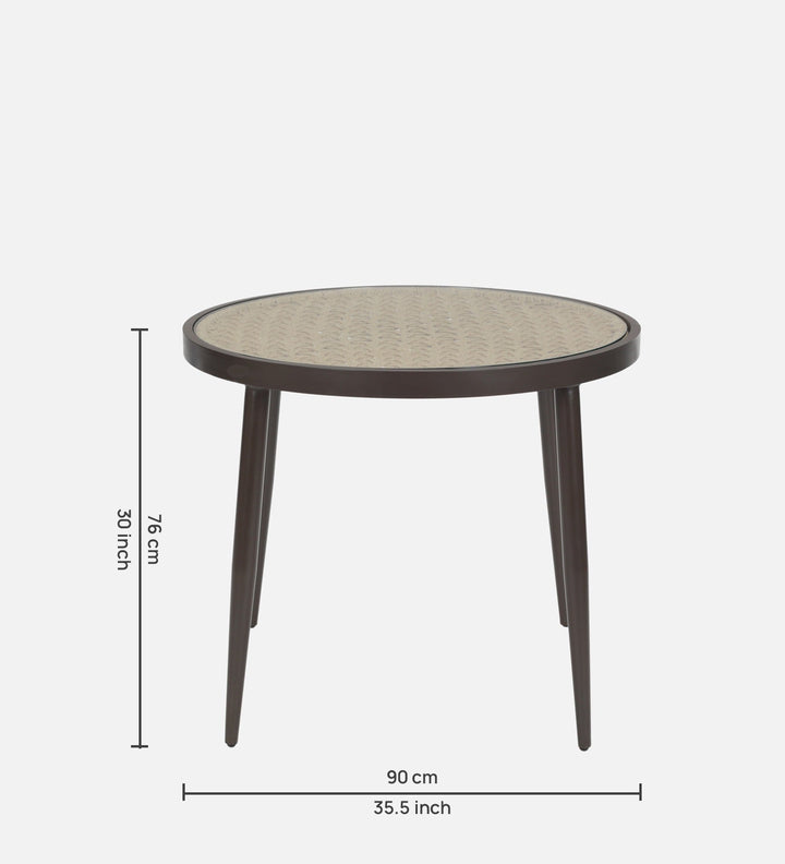 Hall Outdoor Patio Seating Set 4 Chairs and 1 Table Set (Black + Honey) Braided & Rope