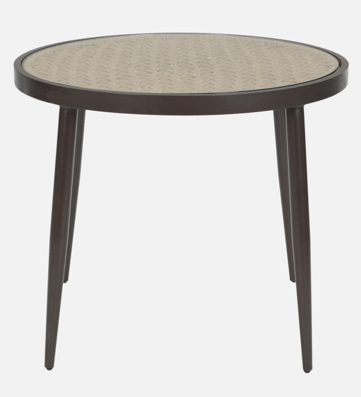 Hall Outdoor Patio Seating Set 4 Chairs and 1 Table Set (Black + Honey) Braided & Rope