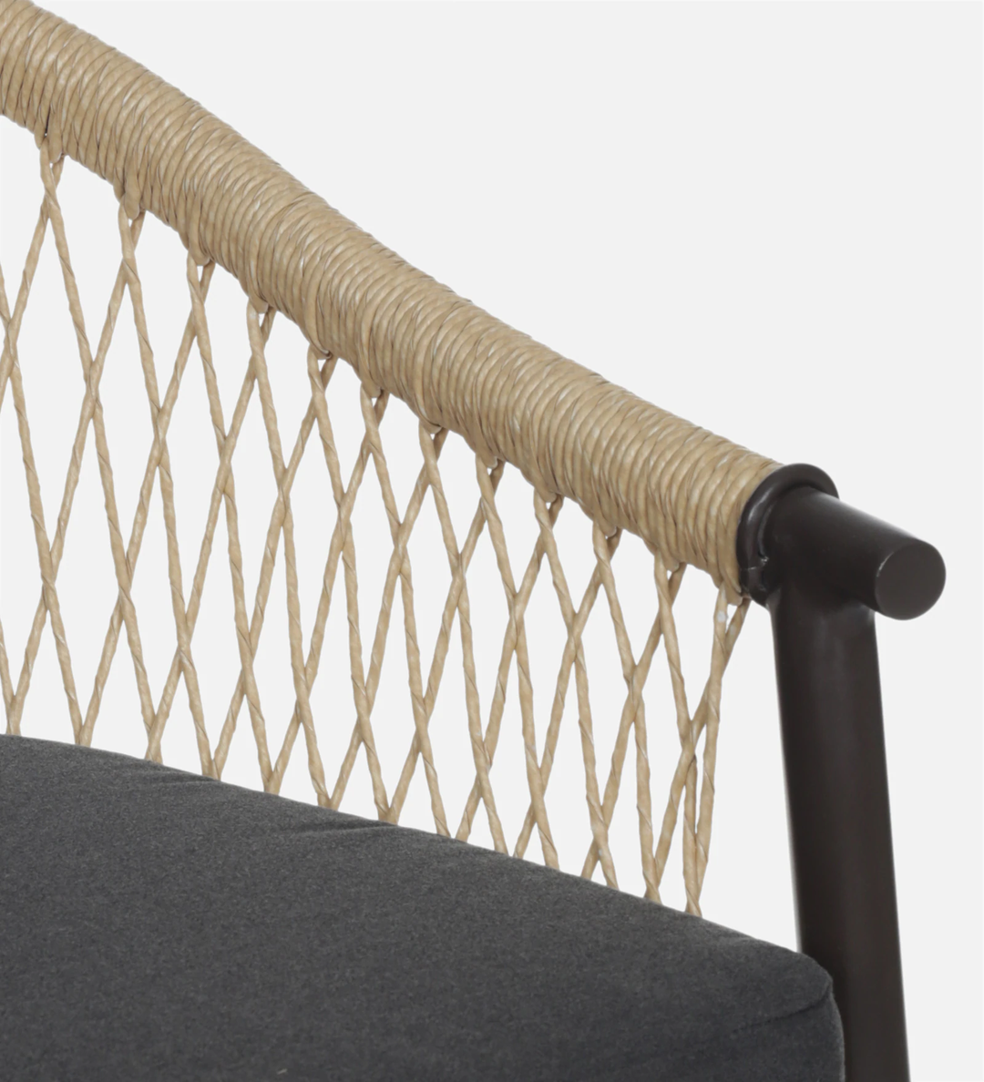 Hall Outdoor Patio Seating Set 4 Chairs and 1 Table Set (Black + Honey) Braided & Rope