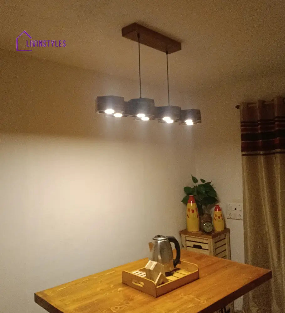 Hexa 48 Brown Wooden Led Hanging Lamp Lamps