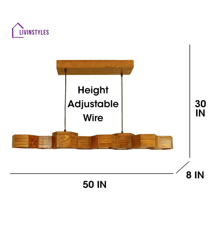 Hexa 48 Brown Wooden Led Hanging Lamp Lamps