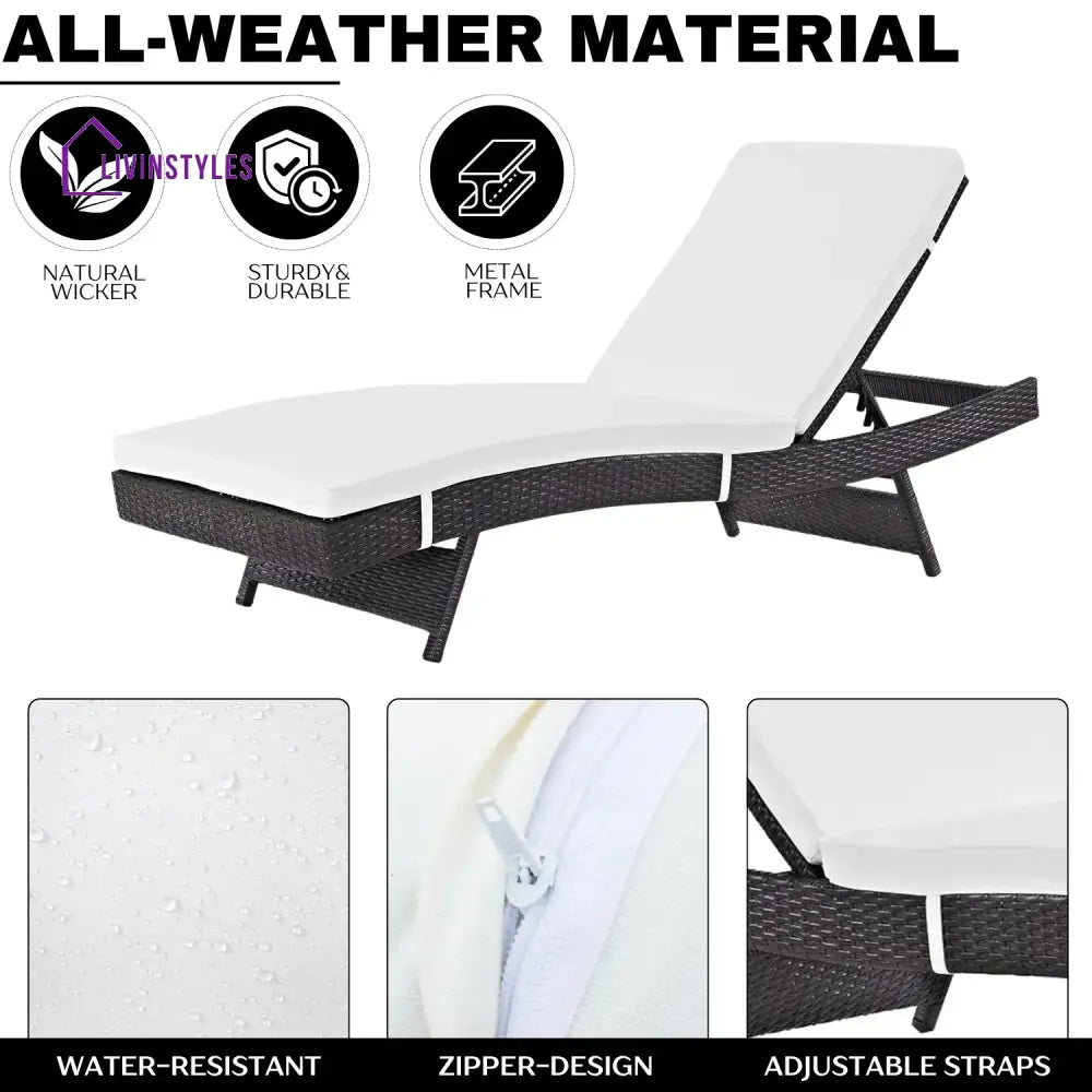 Hilda Outdoor Rattan Wicker Chaise Lounger For Poolside - Lounger Set