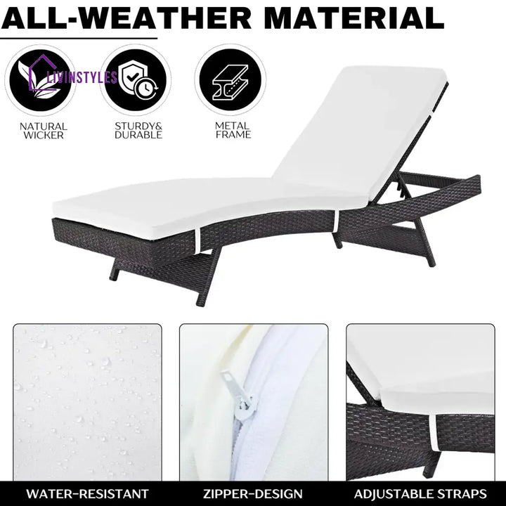Hilda Outdoor Rattan Wicker Chaise Lounger For Poolside - Lounger Set