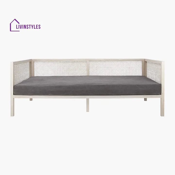Himadri Alvar Teak Wood & Rattan Daybed Whitewash Finish