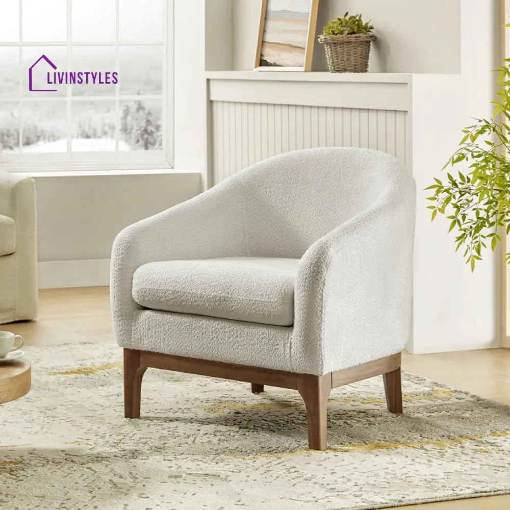 Himani Solid Wood and Fabric Arm Chair | Living Room Chair | Lounge Chair