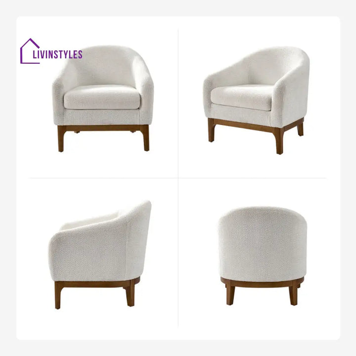 Himani Solid Wood and Fabric Arm Chair | Living Room Chair | Lounge Chair