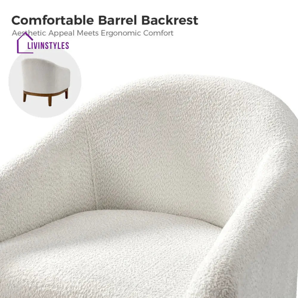 Himani Solid Wood and Fabric Arm Chair | Living Room Chair | Lounge Chair