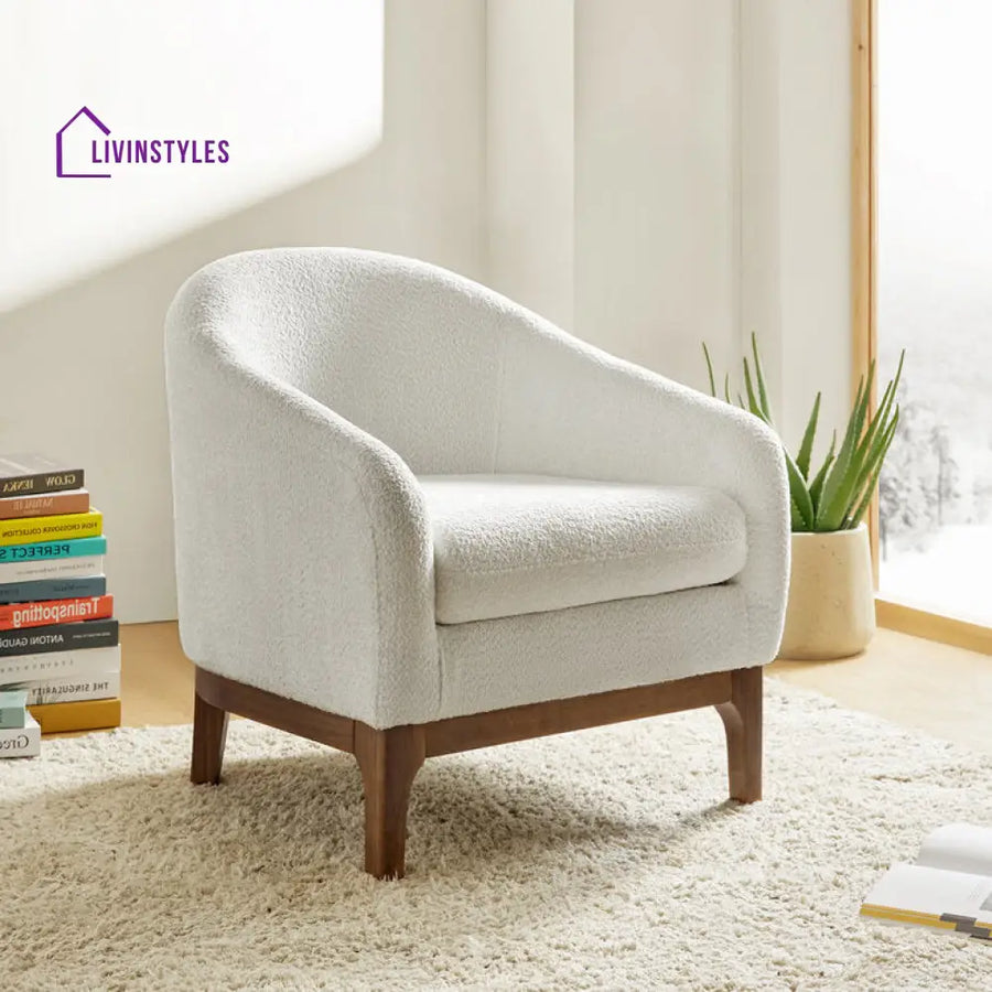 Himani Solid Wood and Fabric Arm Chair | Living Room Chair | Lounge Chair