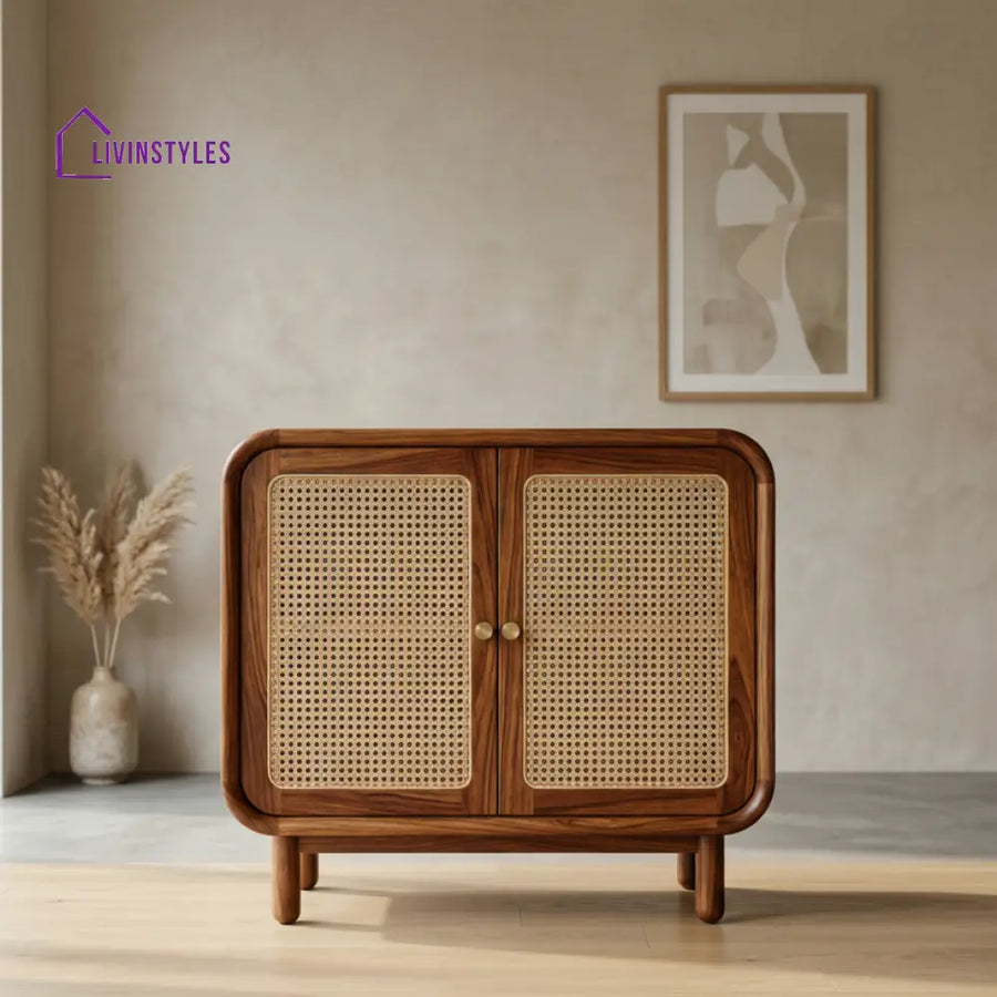 Hinerangi Solid Wood Sheesham Shoe Rack (Honey Finish)